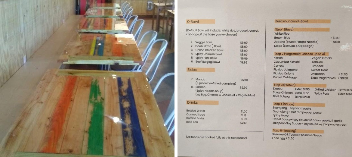 K-Bowl Menu