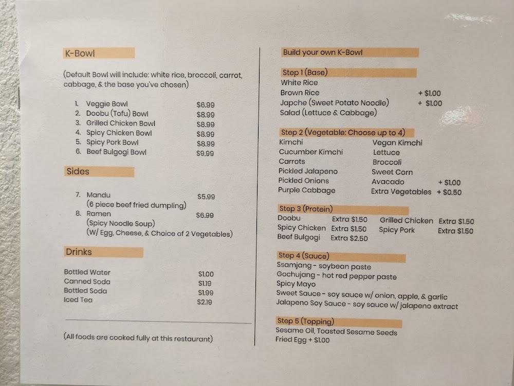K-Bowl Menu image 1